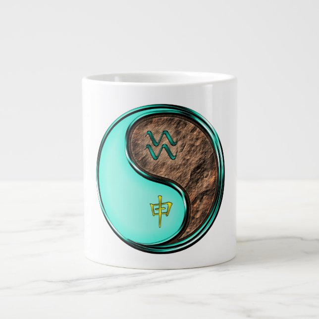 Caneca De Café Grande Aquário & Macaco de Terra (Frente)