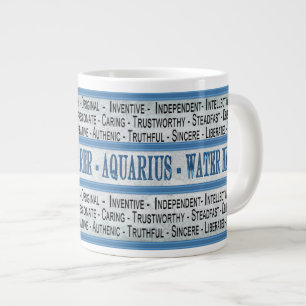 CANECA DE CAFÉ GRANDE AQUARIUS - BEARER DE ÁGUA - JUMBO MUG - TEXTO