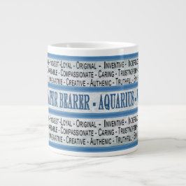 CANECA DE CAFÉ GRANDE AQUARIUS - BEARER DE ÁGUA - JUMBO MUG - TEXTO