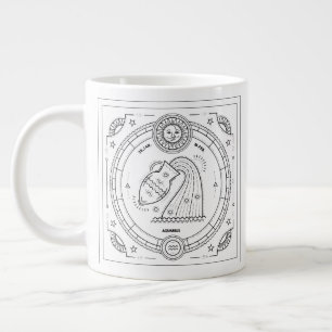 Caneca De Café Grande Aquarius Zodíaco - Mug.
