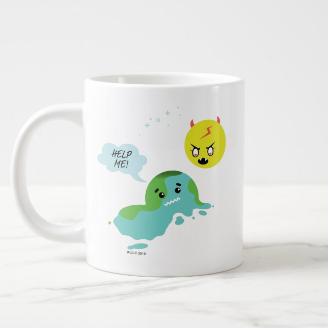 Caneca De Café Grande Aquecimento global (Esquerda)