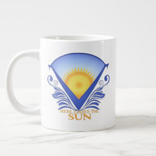 Caneca De Café Grande Aqui vem o Sol - Gráfico do Sol Vibrante