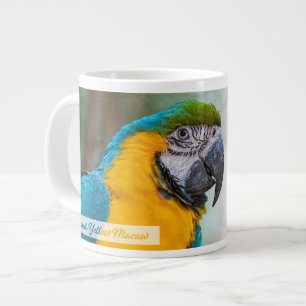 Caneca De Café Grande Arara Azul e Amarela Salmo 145:9 KJV