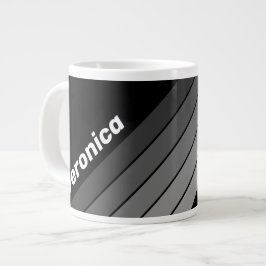 Caneca De Café Grande Arco-íris com Gradiente Escuro e Nome