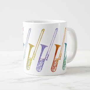 Caneca De Café Grande Arco-íris de Trombones