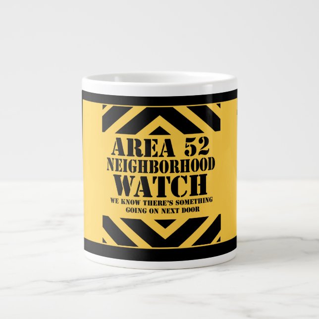 Caneca De Café Grande Área 52 Patrulha de Vigilância de Vizinhança (Frente)