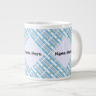 Caneca De Café Grande Argentina Bandeira Argentina Personalizada