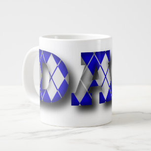 Caneca De Café Grande Argyle Pai Azul e Cinza
