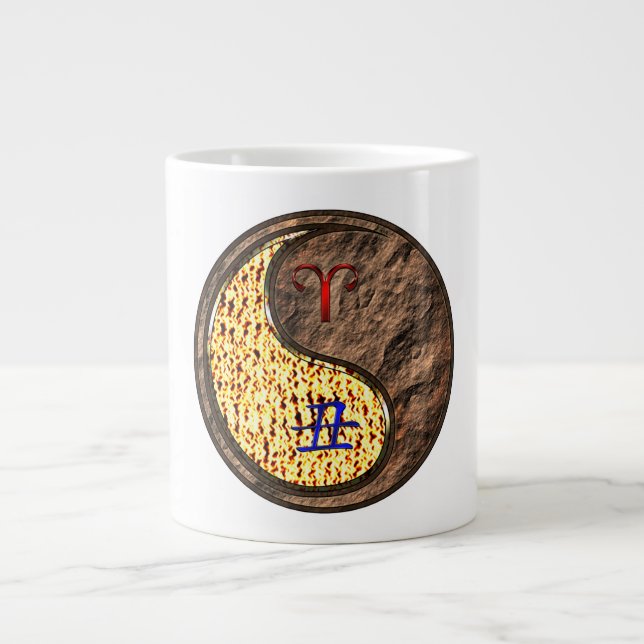 Caneca De Café Grande Áries & Boi da Terra (Frente)