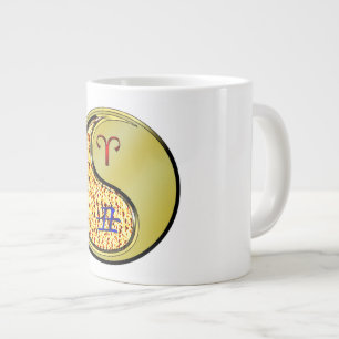 Caneca De Café Grande Áries & Boi de Metal