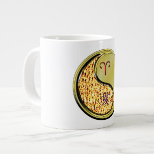 Caneca De Café Grande Áries & Javali de Metal