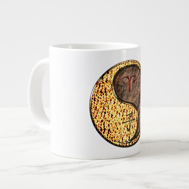 Caneca De Café Grande Áries & Rato da Terra (Frente Esquerda)