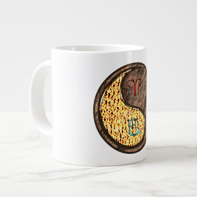 Caneca De Café Grande Áries & Serpente da Terra (Frente Esquerda)