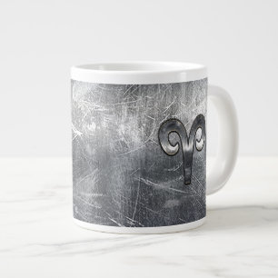 Caneca De Café Grande Aries Símbolo Zodíaco em Estilo de Densidade Prate