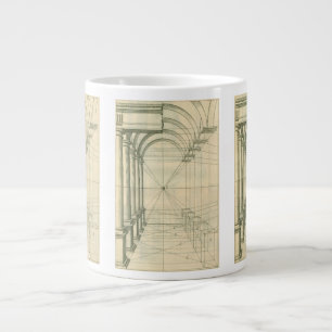 Caneca De Café Grande Arquitetura Antiga, Arcos Colunas Perspectiva