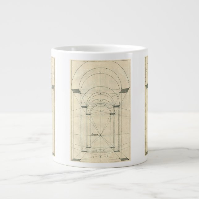 Caneca De Café Grande Arquitetura Antiga, Perspectiva de Arco Renascenti (Frente)