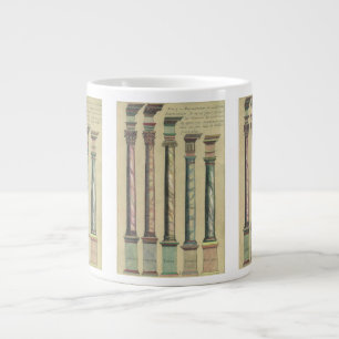 Caneca De Café Grande Arquitetura Vintage, as 5 Ordens Arquitetônicas
