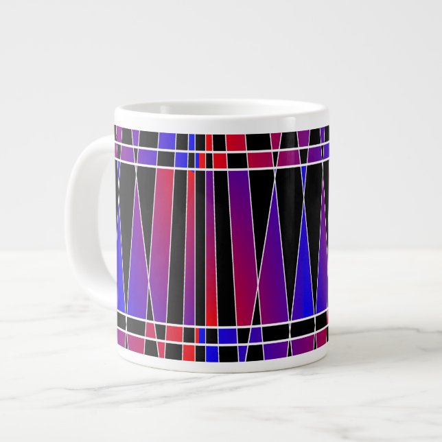 Caneca De Café Grande Art Deco "Fraturado" por Kenneth Yoncich (Frente Esquerda)