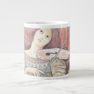Caneca De Café Grande Art Deco - Mulher francesa com violino