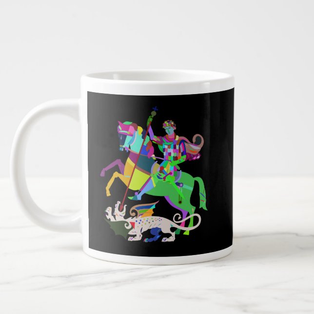 Caneca De Café Grande Art Deco Rua George the Dragon Slayer (Esquerda)
