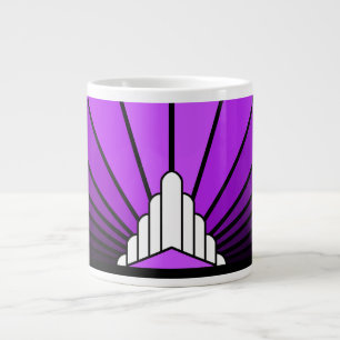 Caneca De Café Grande Art deco sun em roxo