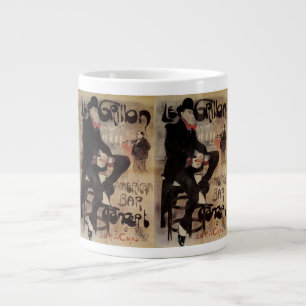 Caneca De Café Grande Arte Antiga Arte Nova Le Grillon, Homem Bebendo Ce