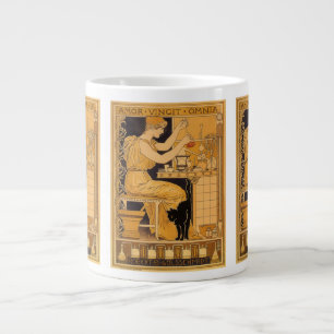 Caneca De Café Grande Arte Antiga Modernista, O Amor Conquista Tudo Cien