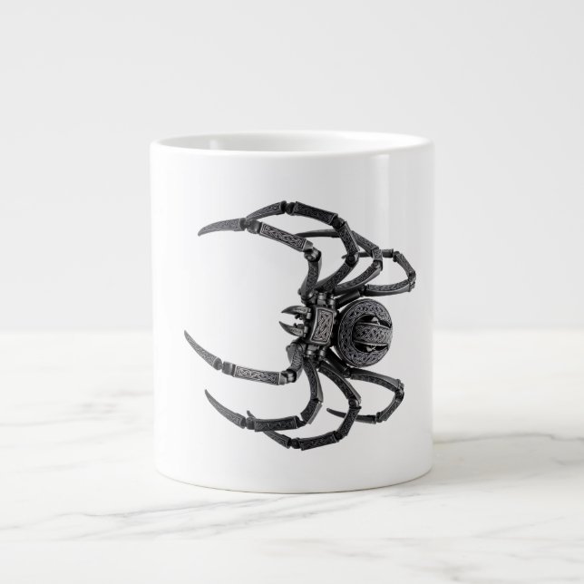 Caneca De Café Grande Arte Celta de Aranha Mecânica (Frente)