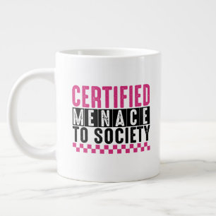Caneca De Café Grande Arte com palavras da sociedade de ameaça certifica