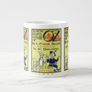 Caneca De Café Grande Arte da capa do livro vintage do Mágico de Oz, pág