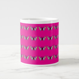 Caneca De Café Grande Arte de Borboleta Folclórica Moderna Vibrante Pers