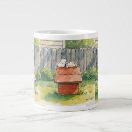 Caneca De Café Grande Arte de Cachorro Dormindo em Casa de Cachorro Verm