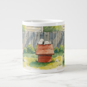 Caneca De Café Grande Arte de Cachorro Dormindo em Casa de Cachorro Verm