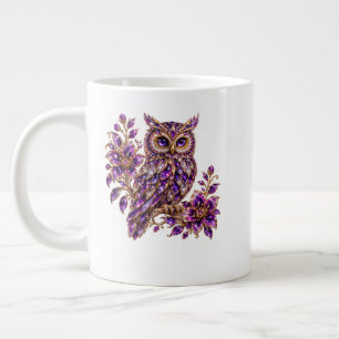 Caneca De Café Grande Arte de Coruja Joia de Ámbar