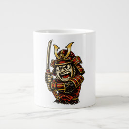 Caneca De Café Grande Arte de desenho animado de guerreiro samurai japon