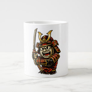 Caneca De Café Grande Arte de desenho animado de guerreiro samurai japon