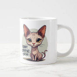 Caneca De Café Grande Arte de desenho animado de pai de gato Sphynx engr