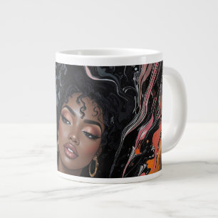 Caneca De Café Grande Arte de Design de Movimento em Acrílico Beleza Afr
