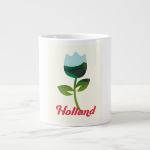 Caneca De Café Grande Arte de férias de tulipas da Holanda