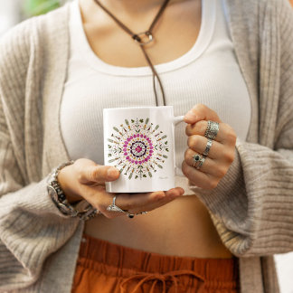 Caneca De Café Grande Arte de Flor Prensada por S. Frigui do Original