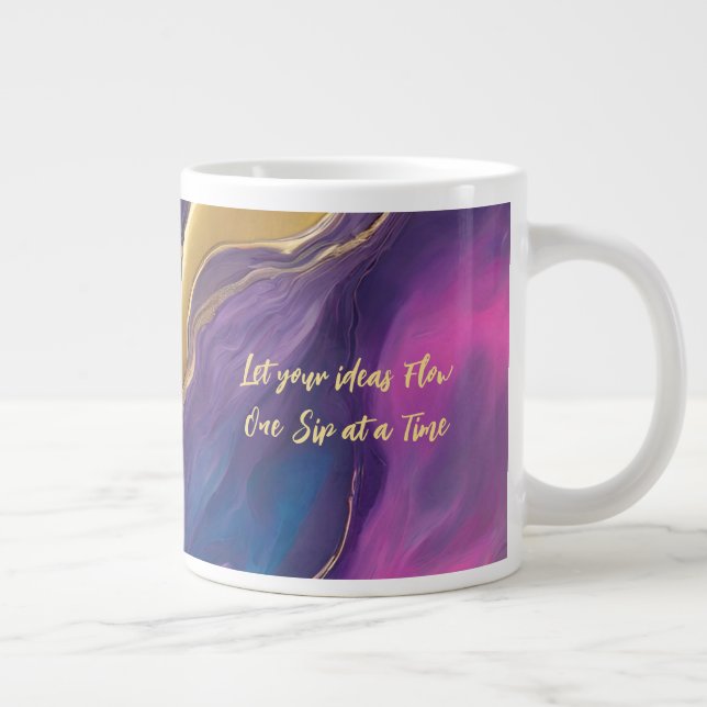 Caneca De Café Grande Arte de Fluxo de abstrato - Motivacional- (Direita)