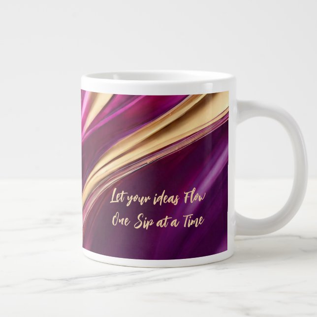 Caneca De Café Grande Arte de Fluxo de abstrato - Motivacional- (Direita)