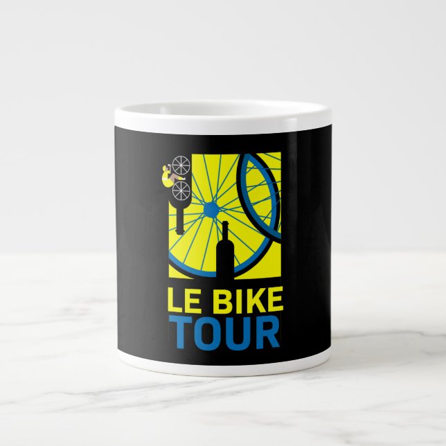 Caneca De Café Grande Arte de Itinerários de Bike (Frente)