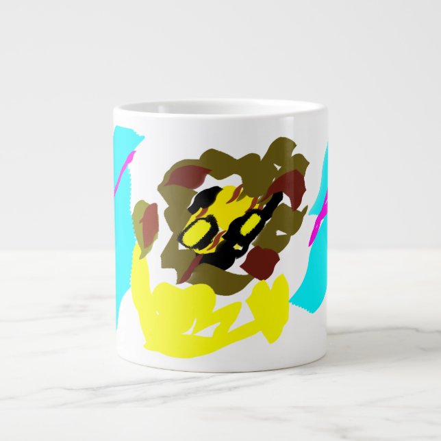 Caneca De Café Grande Arte de onda de leão (Frente)