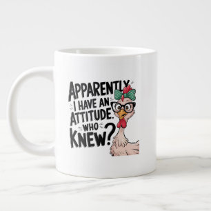 Caneca De Café Grande Arte de palavras de atitude engraçada