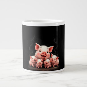 Caneca De Café Grande Arte de Porco – Porca Mãe e Leitões