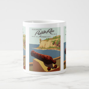 Caneca De Café Grande Arte de Poster de Viagem Vintage, Descubra Porto R
