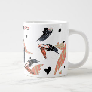 Caneca De Café Grande Arte de Verão Tropical de Pássaros Tucano