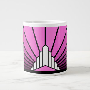 Caneca De Café Grande Arte deco sol a rosa