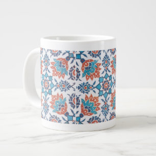 Caneca De Café Grande Arte do Cornflower Azul Vermelho de Delft